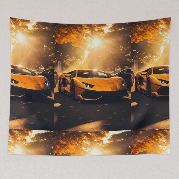 Item preview, Exotic Sports Car Shining In Golden Forest Afternoon designed and sold by RevUpDesign.