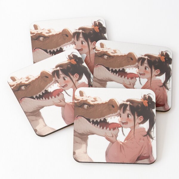 Item preview, Kimono Girl Befriends Toothsome Dragon designed and sold by bubblegoth.