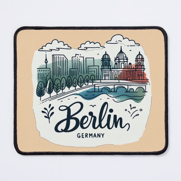 Item preview,    Berlin Germany Minimalist Watercolor Cityscape Sticker with Flag,  designed and sold by PaintMeWorld.