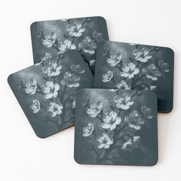 Item preview, Japan blooming cherry blossoms in blue monochrome tones designed and sold by Drawings Project.