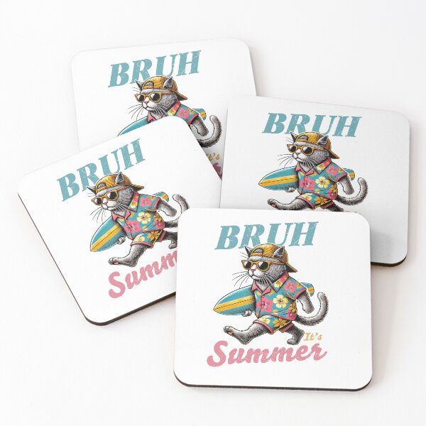 Item preview, Bruh It’s Summer Cat PNG | Funny Cool Cat Summer Clipart | Hawaiian Shirt Surfer Cat Sublimation Design designed and sold by MABROTH.