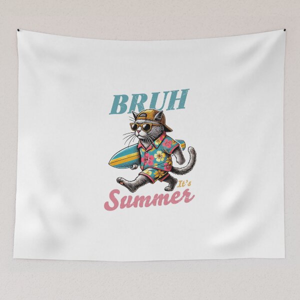 Item preview, Bruh It’s Summer Cat PNG | Funny Cool Cat Summer Clipart | Hawaiian Shirt Surfer Cat Sublimation Design designed and sold by MABROTH.