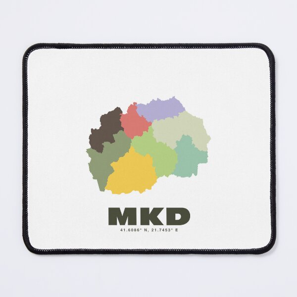 Item preview, North Macedonia Map - MKD ISO Code Wall Art designed and sold by CartoPrints.