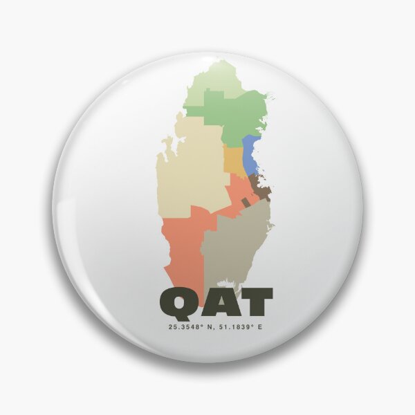 Item preview, Qatar Map - QAT ISO Code Wall Art designed and sold by CartoPrints.