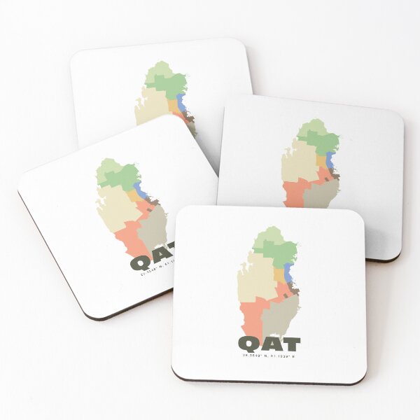 Item preview, Qatar Map - QAT ISO Code Wall Art designed and sold by CartoPrints.