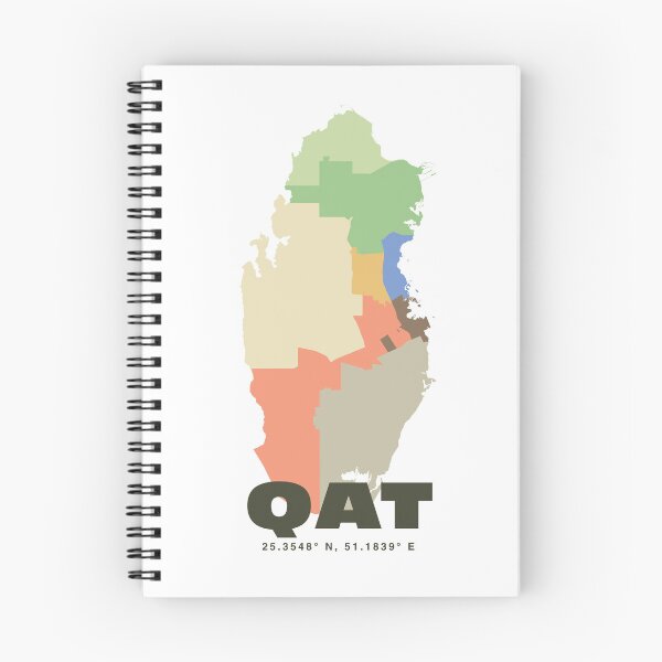 Item preview, Qatar Map - QAT ISO Code Wall Art designed and sold by CartoPrints.