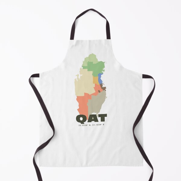 Item preview, Qatar Map - QAT ISO Code Wall Art designed and sold by CartoPrints.