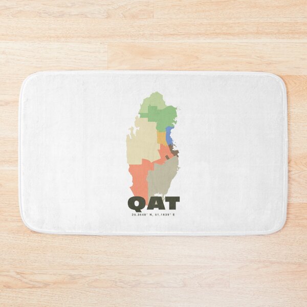 Item preview, Qatar Map - QAT ISO Code Wall Art designed and sold by CartoPrints.