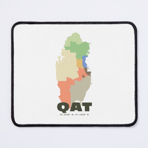 Item preview, Qatar Map - QAT ISO Code Wall Art designed and sold by CartoPrints.
