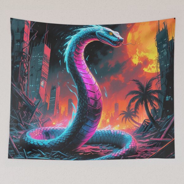 Item preview, Synthwave Cobra Rising from the Ashes designed and sold by Blueangelgal.