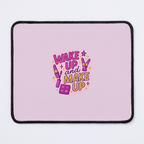Item preview, Wake Up and Make Up – Comic Style Beauty Design (Pink-Yellow) designed and sold by Tuschycosmetx.