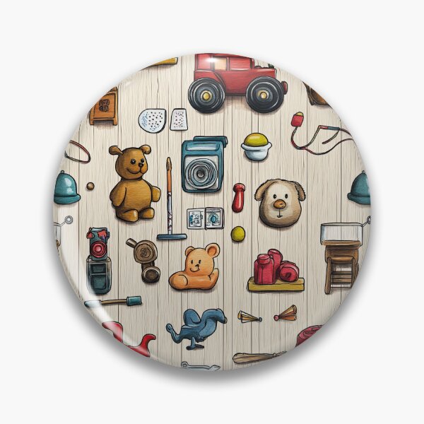 Item preview, Childhood Toys Scattered on Light Wooden Background designed and sold by Piotrek0001.