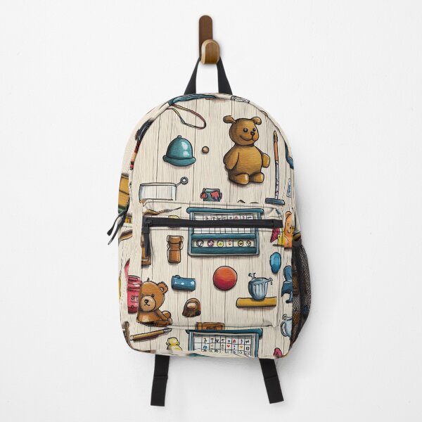 Item preview, Childhood Toys Scattered on Light Wooden Background designed and sold by Piotrek0001.