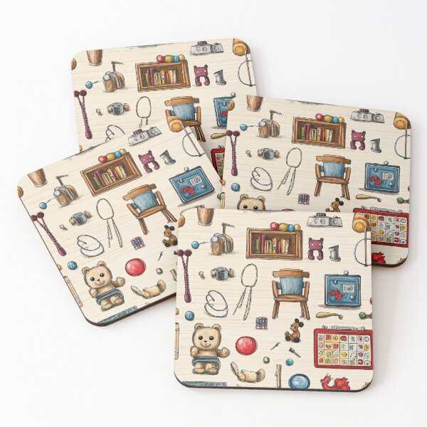 Item preview, Vintage Toy Collection on Pale Wooden Floor designed and sold by Piotrek0001.