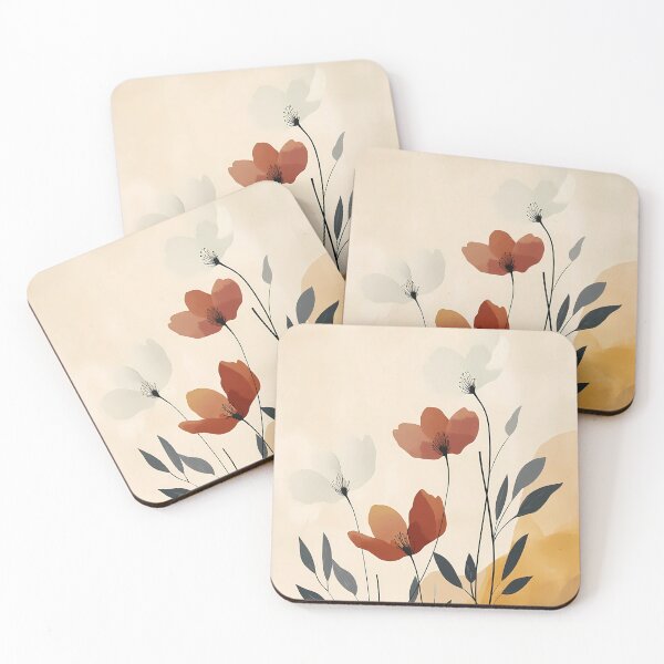 Item preview, Soft Bloom – Nordic Elegance in Red and White designed and sold by daila70.