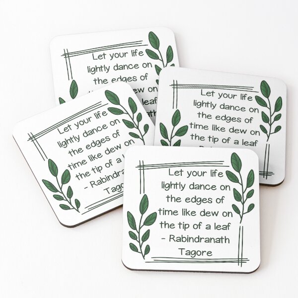 Item preview, Let your life lightly dance leaf inspirational quote - Tagore designed and sold by Anastaciaknits.