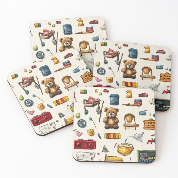 Item preview, Whimsical Toy Composition with Warm Wooden Texture designed and sold by Piotrek0001.