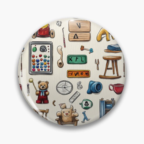 Item preview, Childhood Icons Framed by Light Wooden Surface designed and sold by Piotrek0001.