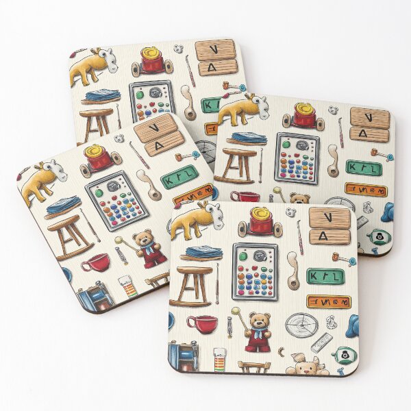 Item preview, Childhood Icons Framed by Light Wooden Surface designed and sold by Piotrek0001.
