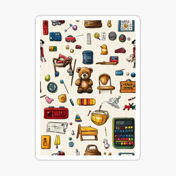 Item preview, Whimsical Toy Composition with Warm Wooden Texture designed and sold by Piotrek0001.