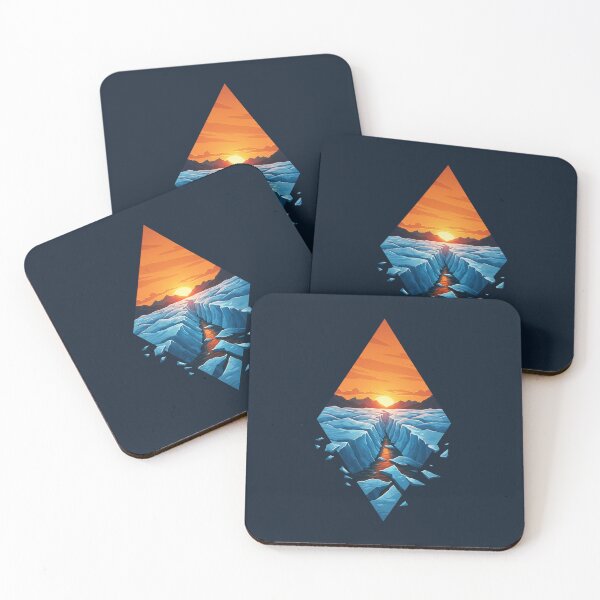 Item preview, Arctic Sunset Diamond – Melting Glacier Landscape Illustration designed and sold by NoctaHike.