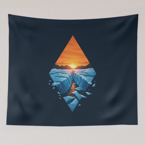 Item preview, Arctic Sunset Diamond – Melting Glacier Landscape Illustration designed and sold by NoctaHike.