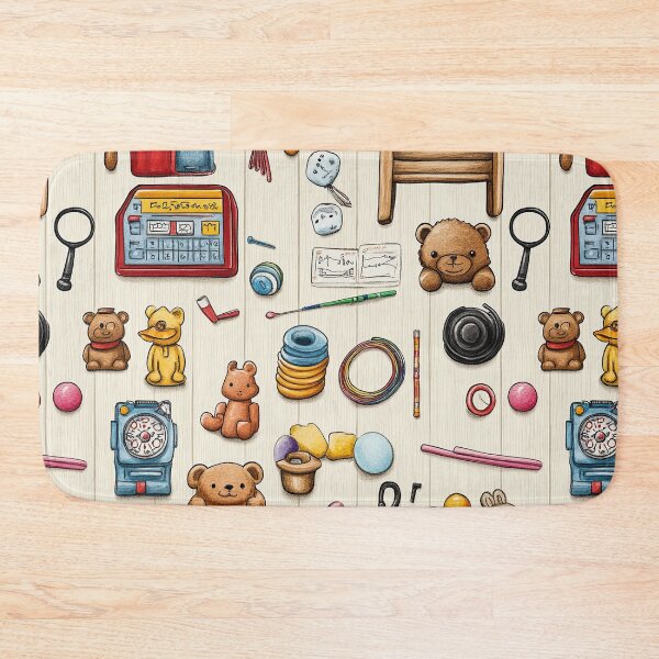 Item preview, Delicate Collection of Toys on Pale Wood designed and sold by Piotrek0001.