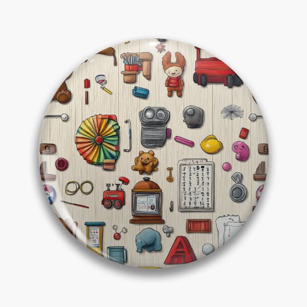 Item preview, Old-Fashioned Toys Framed in Light Wood Setting designed and sold by Piotrek0001.
