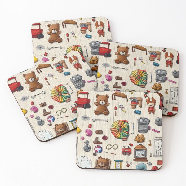 Item preview, Old-Fashioned Toys Framed in Light Wood Setting designed and sold by Piotrek0001.