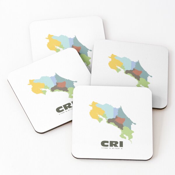 Item preview, Costa Rica Map - CRI ISO Code Wall Art designed and sold by CartoPrints.