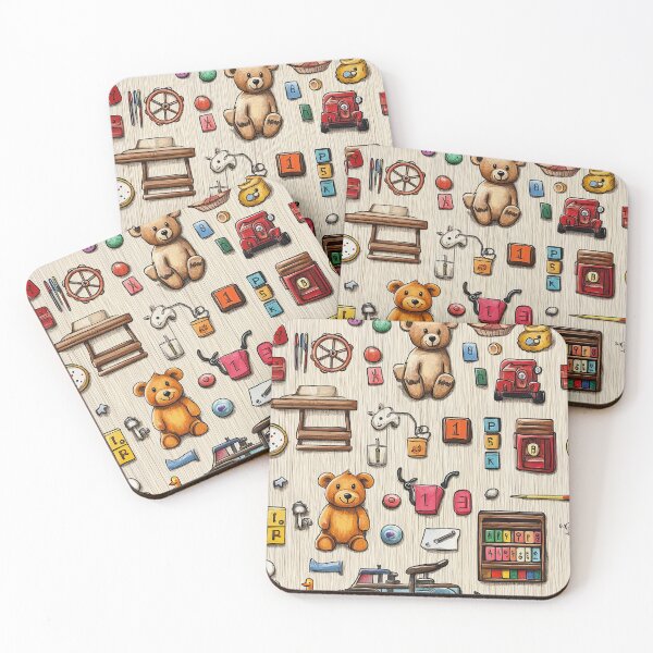 Item preview, Peaceful Watercolor Scene with Beloved Classic Toys designed and sold by Piotrek0001.