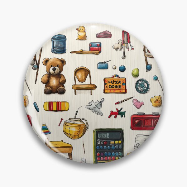 Item preview, Playful Childhood Icons Placed on Wood Texture designed and sold by Piotrek0001.
