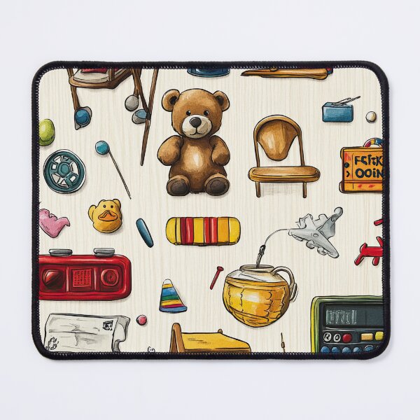 Item preview, Playful Childhood Icons Placed on Wood Texture designed and sold by Piotrek0001.
