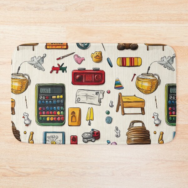 Item preview, Playful Childhood Icons Placed on Wood Texture designed and sold by Piotrek0001.