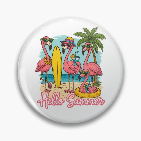 Item preview, Hello Summer Flamingo – Cute Tropical Beach Vacation Design designed and sold by MABROTH.