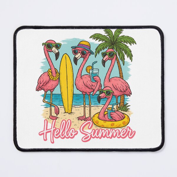 Item preview, Hello Summer Flamingo – Cute Tropical Beach Vacation Design designed and sold by MABROTH.