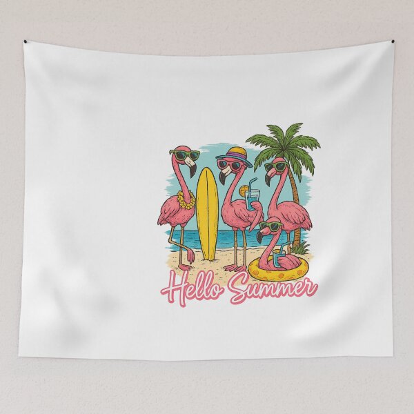 Item preview, Hello Summer Flamingo – Cute Tropical Beach Vacation Design designed and sold by MABROTH.