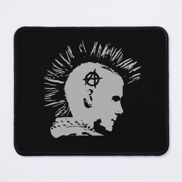 Item preview, Punk Rock Rocker with Mohican and Anarchy Symbol in grey designed and sold by peterpaz.