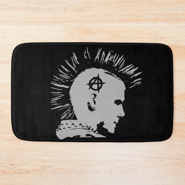Item preview, Punk Rock Rocker with Mohican and Anarchy Symbol in grey designed and sold by peterpaz.