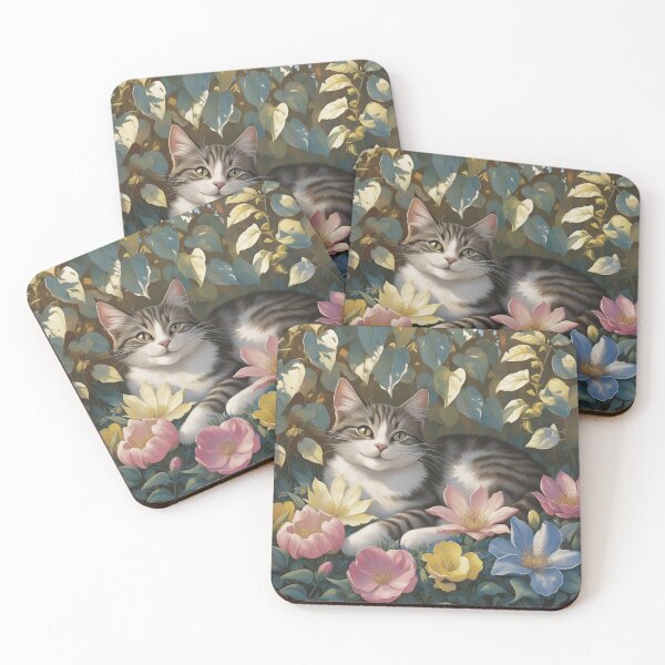 Item preview, Lazy Garden Cat - Floral Nature Nap designed and sold by mimomihom.