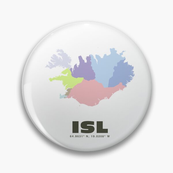 Artikelvorschau, Islandkarte - ISL ISO Code Wandkunst entworfen und verkauft von CartoPrints.