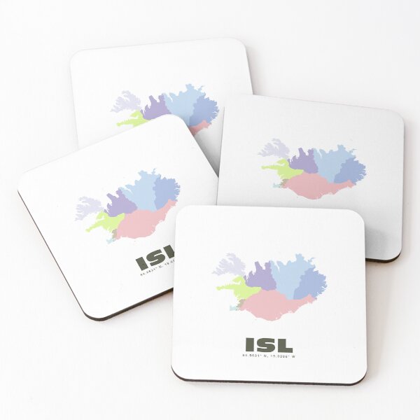 Item preview, Iceland Map - ISL ISO Code Wall Art designed and sold by CartoPrints.