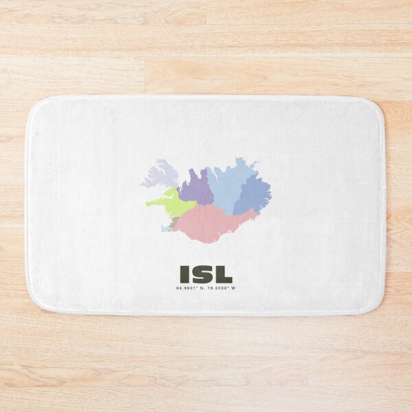 Item preview, Iceland Map - ISL ISO Code Wall Art designed and sold by CartoPrints.