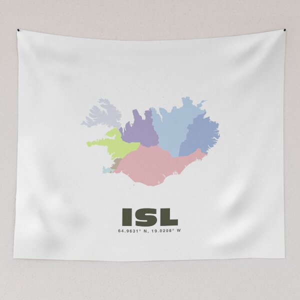 Item preview, Iceland Map - ISL ISO Code Wall Art designed and sold by CartoPrints.