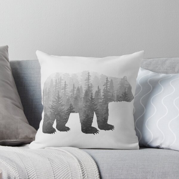 Item preview, Misty Forest Bear - Black and White designed and sold by maryedenoa.