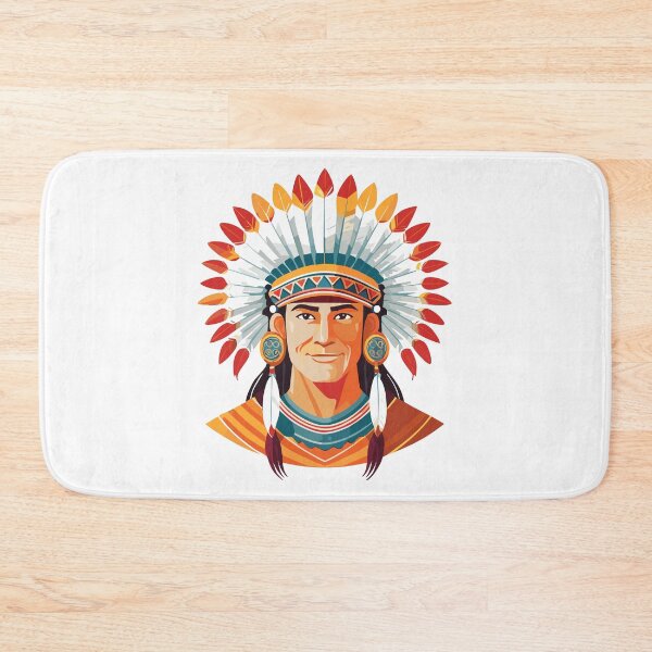 Item preview, Portrait of a Native American old Chief, adorned with a majestic feathered headdress, Indian tribal Warrior Leader designed and sold by Danler.