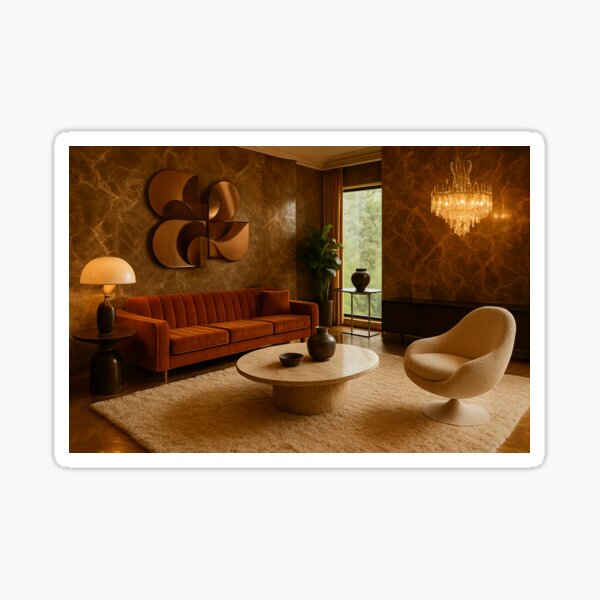 Item preview, 70's living room, sleek  designed and sold by 1970s Dreamscapes.
