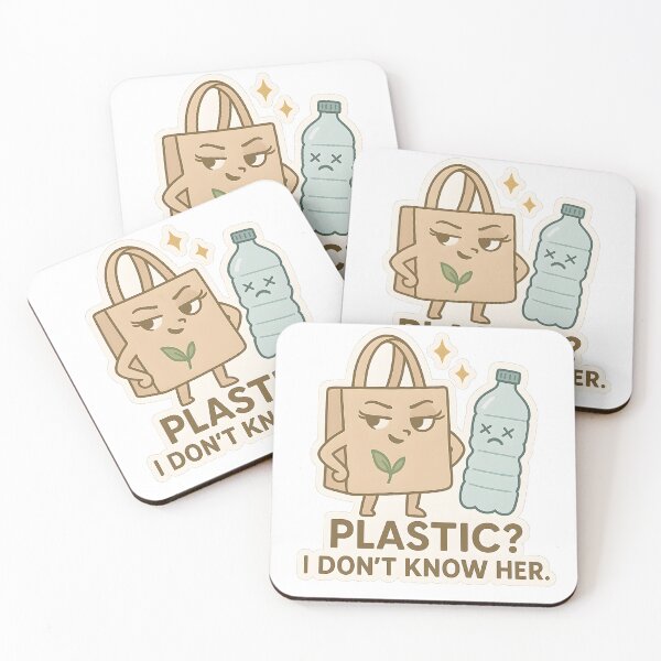 Item preview, Plastic? I Don’t Know Her – Funny Eco Tote Sticker designed and sold by SolscapeLTD.