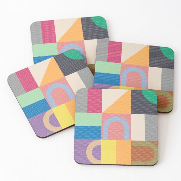 Item preview, Collage geométrico de tendencia de colores pastel de mediados de siglo designed and sold by MarikaJohnson.