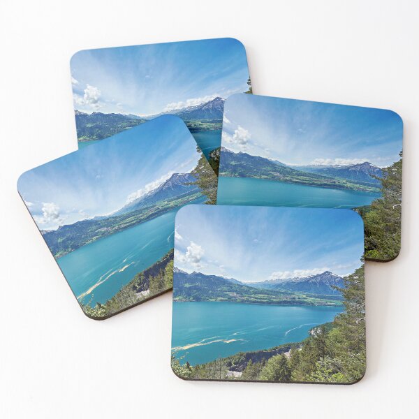 Item preview, Lake Thun with a view of the Kandertal – Swiss mountain idyll with a panoramic view designed and sold by beatbieri.ch.